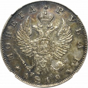 Rusko, Alexander I, Rubľ 1819 - NGC AU Podrobnosti