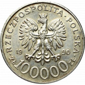 Third Republic, 100,000 zloty 1990 Solidarity