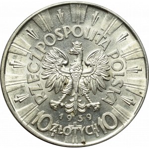 Zweite Polnische Republik, 10 Zloty 1939 Pilsudski