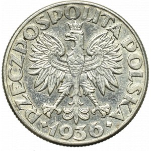 II Rzeczpospolita, 2 zloté 1936 Plachetnica