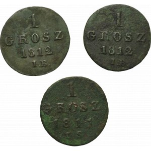 Herzogtum Warschau, Satz von 1 Pfennig 1811-12