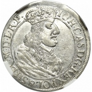 John II Casimir, 18 groschen 1657, Danzig - NGC MS61