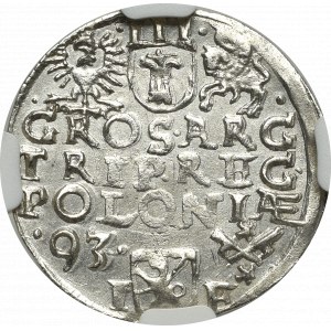 Zikmund III Vasa, Trojak 1593, Poznaň - NGC MS62