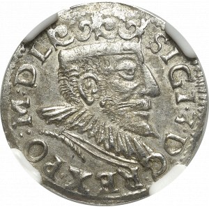 Sigismund III, 3 groschen 1593, Posen - NGC MS63