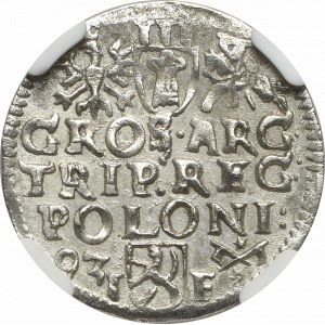 Zikmund III Vasa, Trojak 1593, Poznaň - NGC MS63