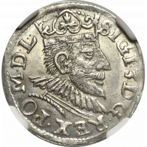 Zikmund III Vasa, Trojak 1591, Poznaň - KRÁSNÝ - NGC MS64