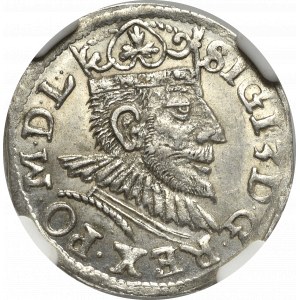Zygmunt III Waza, Trojak 1591, Poznań - PIĘKNY - NGC MS64