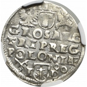 Sigismund III Vasa, 3 groschen 1590, Marienburg - NGC MS61