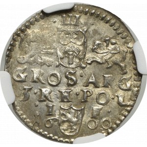 Sigismund III, 3 groschen 1600, Lublin - NGC MS62