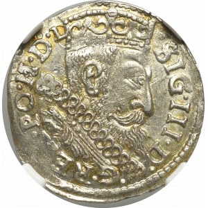 Sigismund III, 3 groschen 1600, Bromberg - NGC MS64