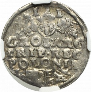 Zikmund III Vasa, Trojak 1596, Lublin - NGC AU58