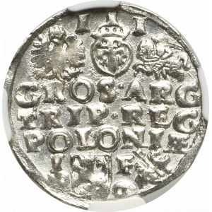 Sigismund III, 3 groschen 1596, Lublin - NGC MS63