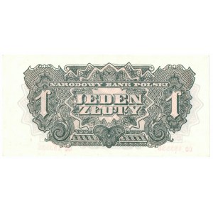 People's Republic of Poland, 1 zloty 1944 , series I - ...mandatory.... CO
