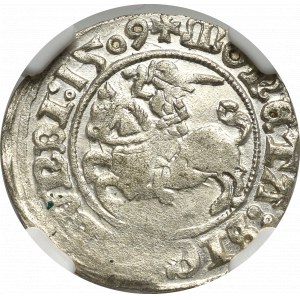 Zikmund I. Starý, půlpenny 1509, Vilnius - NGC MS62