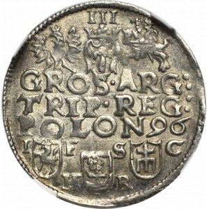 Sigismund III, 3 groschen 1596, Bromberg - NGC MS61