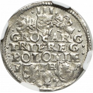 Sigismund III Vasa, 3 groschen 1597, Posen - NGC MS62