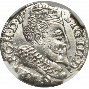 Žigmund III Vasa, Trojak 1596, Bydgoszcz - KRÁSNY - NGC MS63