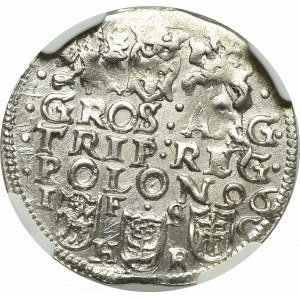 Zygmunt III Waza, Trojak 1596, Bydgoszcz - PIĘKNY - NGC MS63