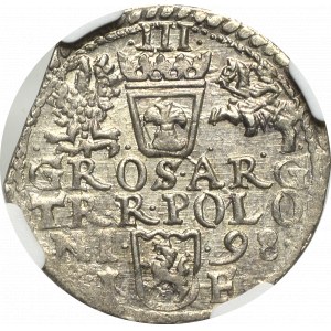 Zikmund III Vasa, Trojak 1598, Olkusz - NGC MS62