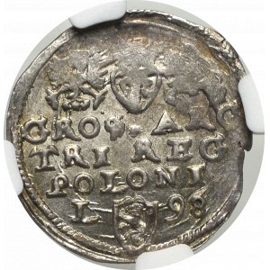 Sigismund III Vasa, 3 groschen 1598, Lublin - NGC MS62