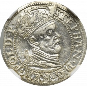 Stefan Batory, Grosz 1578, Gdaňsk - KRÁSNÝ - NGC MS62