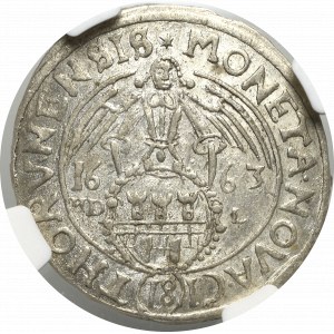 Jan II Kazimír, Ort 1663, Toruň - EXTRAORDINARY - NGC MS63