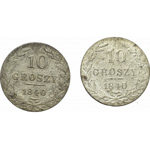 Poland under Russia, Lot of 10 groschen 1840