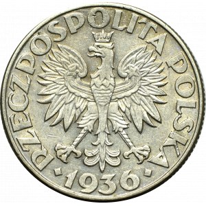 II Rzeczpospolita, 2 zloté 1936 Plachetnica
