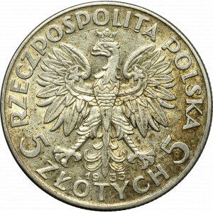 II Rzeczpospolita, 5 złotych 1933 Głowa kobiety