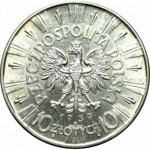 Zweite Polnische Republik, 10 Zloty 1939 Pilsudski