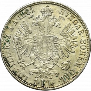 Austria-Hungary, Franz Joseph I, 1 florin 1881