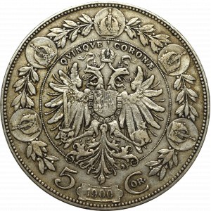 Rakúsko-Uhorsko, František Jozef, 5 korún 1900, Kremnica
