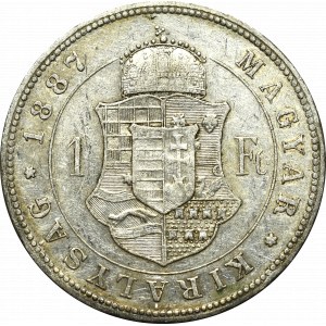 Maďarsko, Franz Joseph, 1 forint 1887, Kremnica
