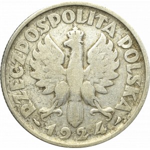 II Rzeczpospolita, 2 złote 1924 (róg i pochodnia), Paryż Kobieta i kłosy
