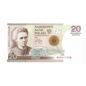 III RP, 20 PLN, Maria Skłodowska-Curie