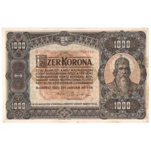 Hungary, 1000 corona 1920