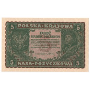 II RP, 5 polských marek 1919 II SÉRIE B