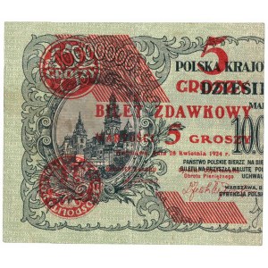II Republic, 5 pennies 1924 - left half