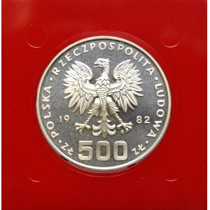 People's Republic of Poland, 500 gold 1982 Gift of Youth - sample silver