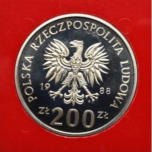 Poľská ľudová republika, 200 zlotých 1988 Mundial - vzorka CuNi