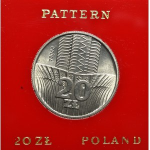 Polská lidová republika, 20 zlotých 1973 Mrakodrap a uši - vzorek CuNi