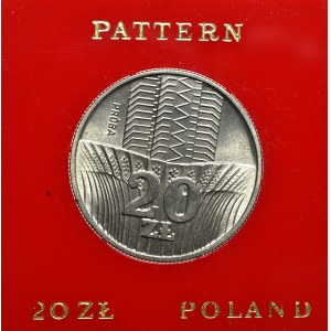 Poľská ľudová republika, 20 zlotých 1973 Mrakodrap a uši - vzorka CuNi