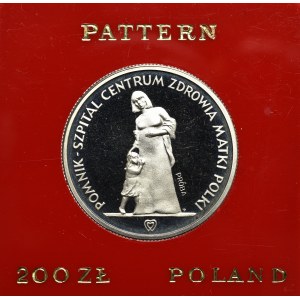 Polská lidová republika, 200 zlotých 1985 Polské zdravotní středisko Památníku matky - FeNi trial