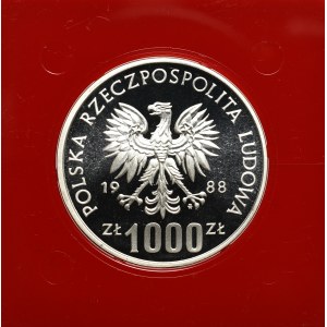 Polská lidová republika, 1 000 zlatých 1988 Jadwiga - Vzorek stříbra