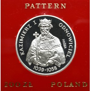 Poľská ľudová republika, 200 zlotých 1980 Kaziemierz I Odnowiciel - Vzorka striebra