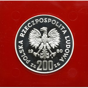 Poľská ľudová republika, 200 zlotých 1980 Kaziemierz I Odnowiciel - Vzorka striebra