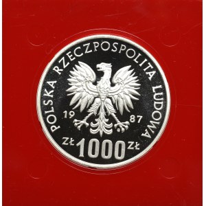 Poľská ľudová republika, 1000 zlotých 1987 Kazimír Veľký - strieborný proof