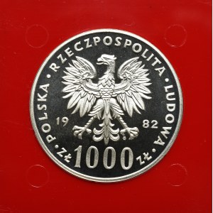 Polská lidová republika, 1 000 zlatých 1982 Jan Pavel II - proof stříbro