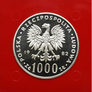 People's Republic of Poland, 1,000 gold 1982 John Paul II - Sample silver