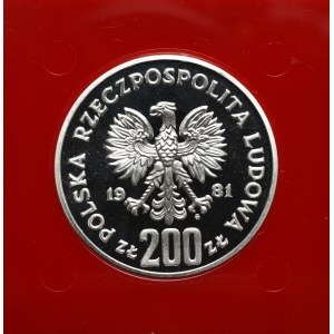 People's Republic of Poland, 200 gold 1981 Boleslaw II the Bold - Sample silver